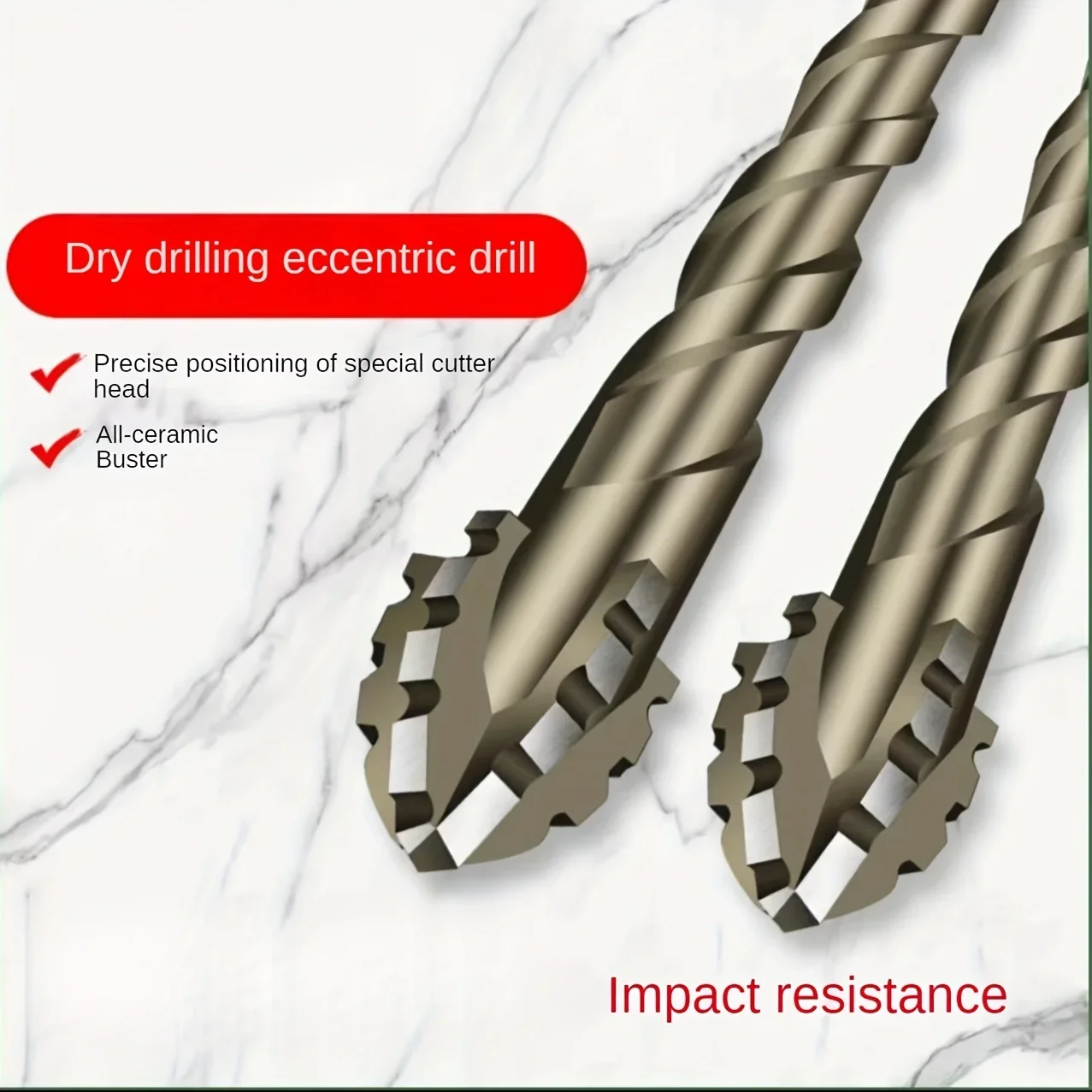 Rolling Pin Marble - 4-Flute Carbide Drill Bit Set for