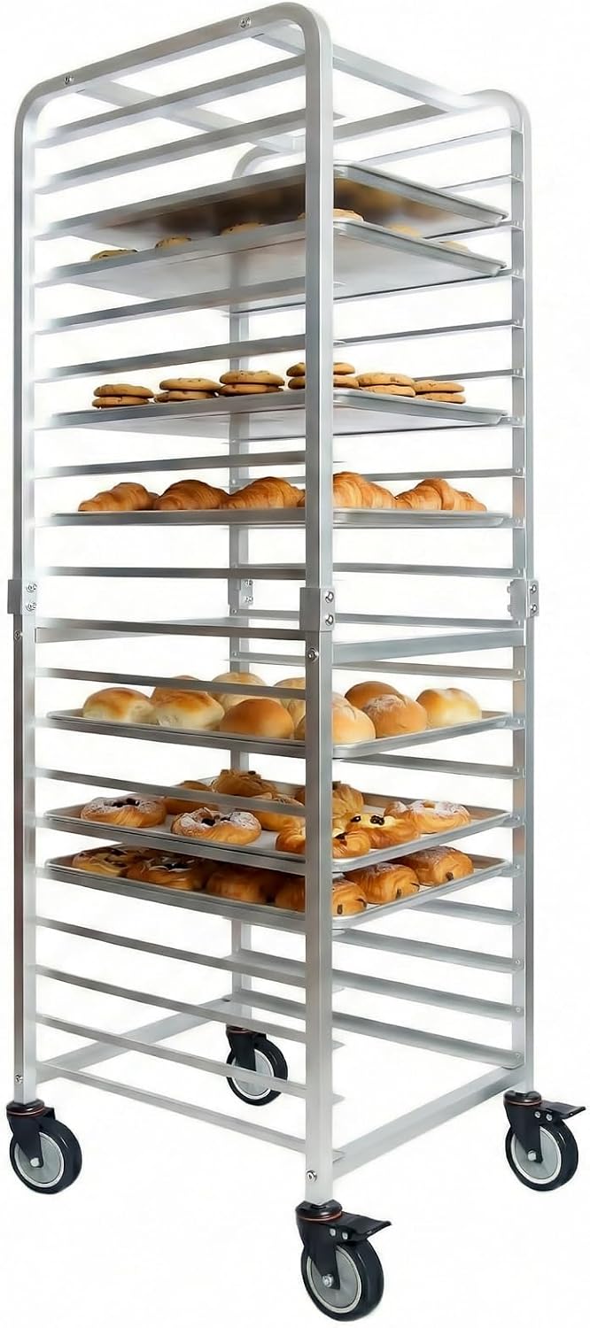 Kitchen Baking Pan Organizer - Commercial 20 Tier Stainless Steel Sheet