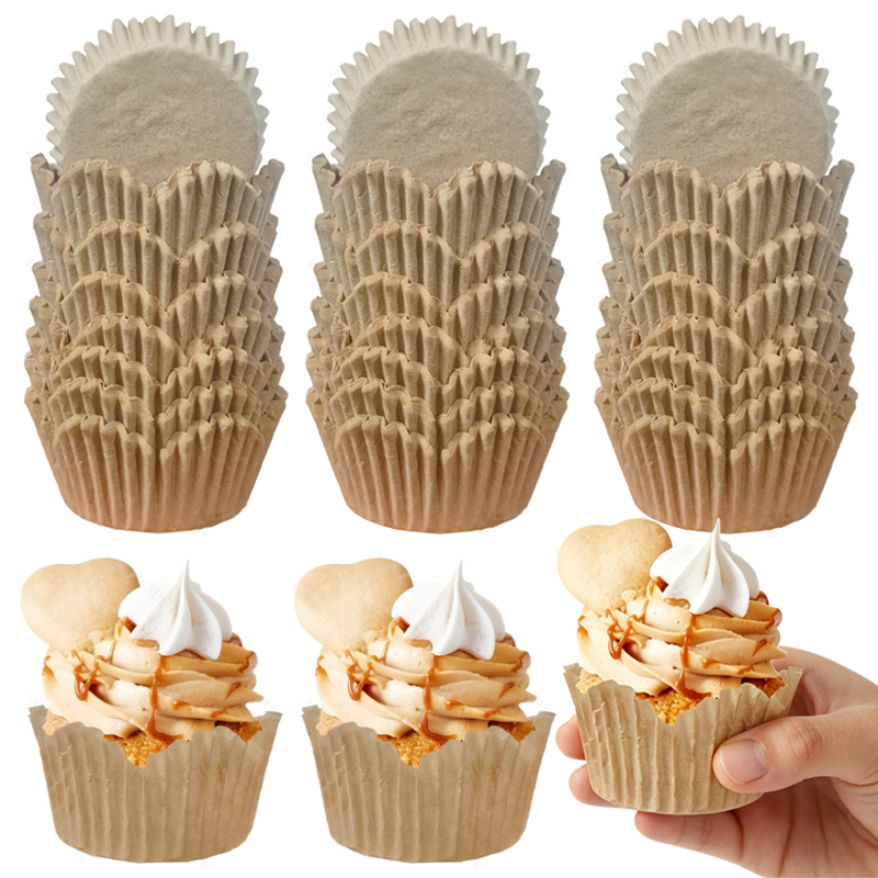 Kitchen Baking Mat - 150Pcs Natural Color Flower-Shaped Cups, Oil-Resistant