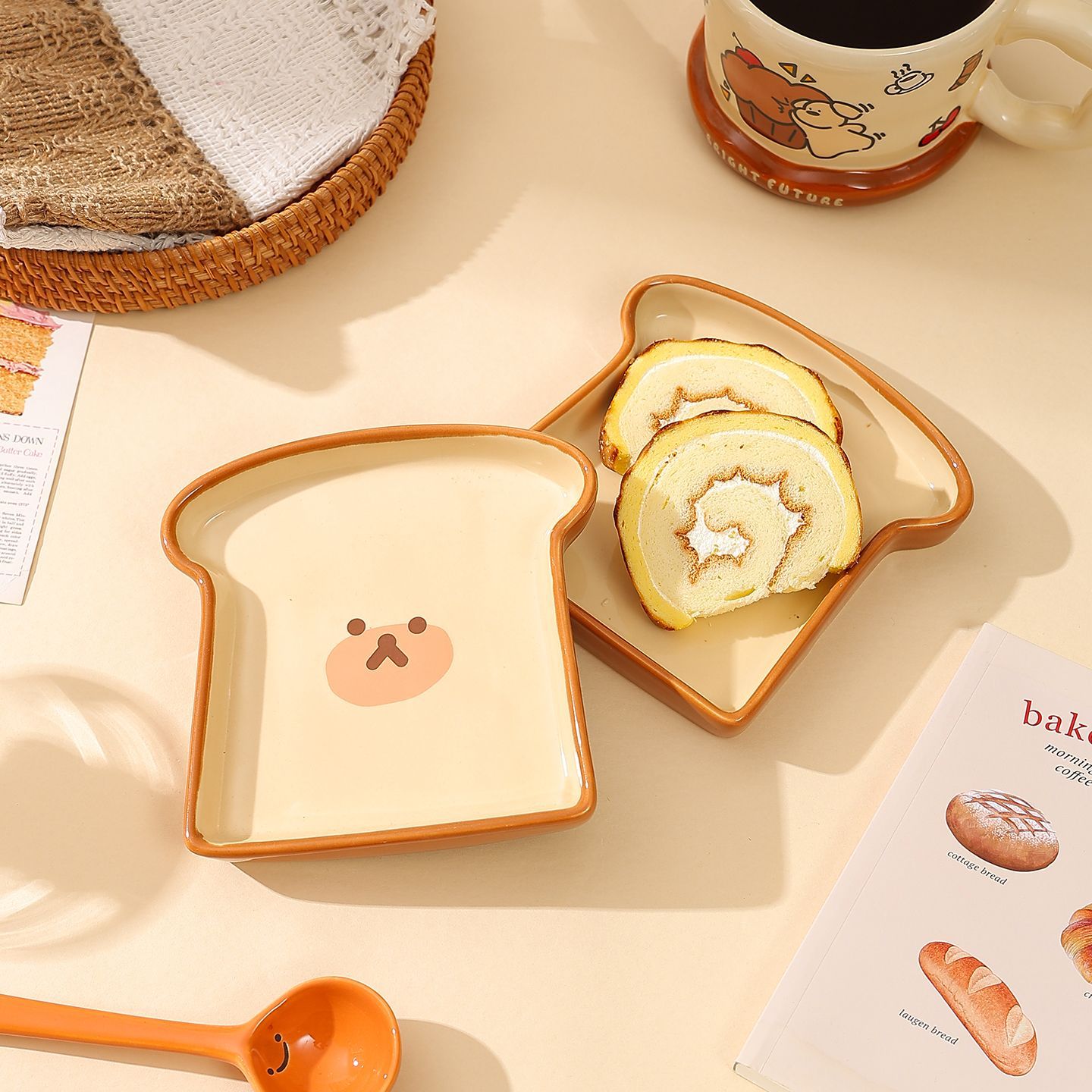 Cute Toast Bread Shaped Cerami - Kitchen Baking Dishes review and price