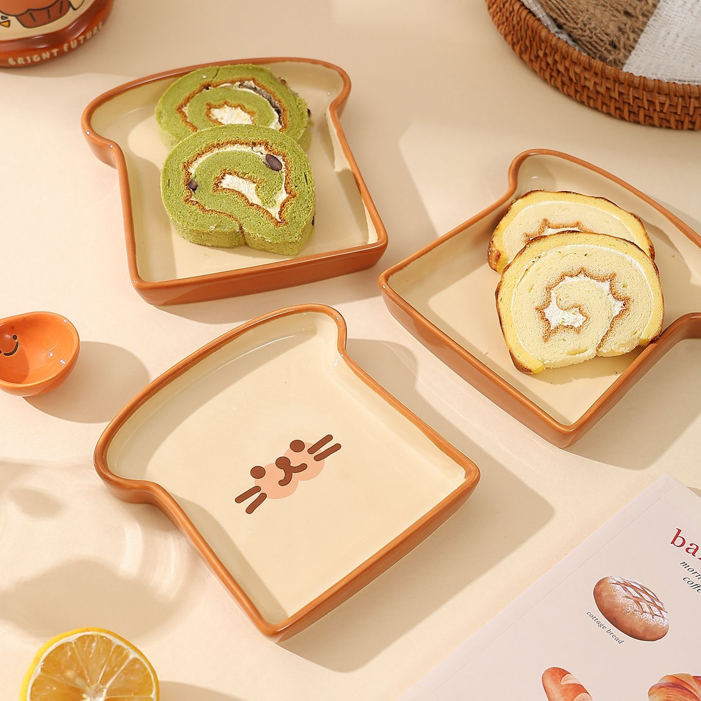 Cute Toast Bread Shaped Cerami - Kitchen Baking Dishes review and price