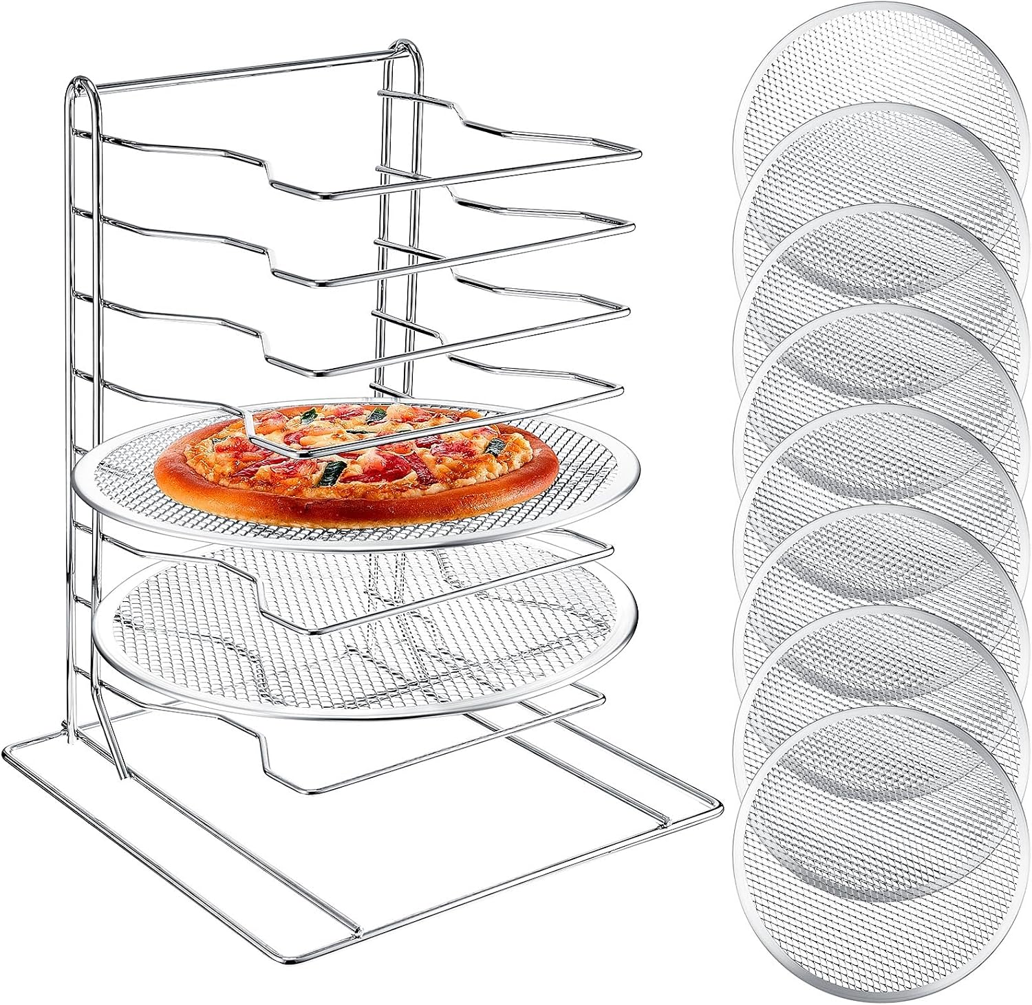 Pizza Rack 8 Tiered Stand With - Kitchen Baking Kit review and price