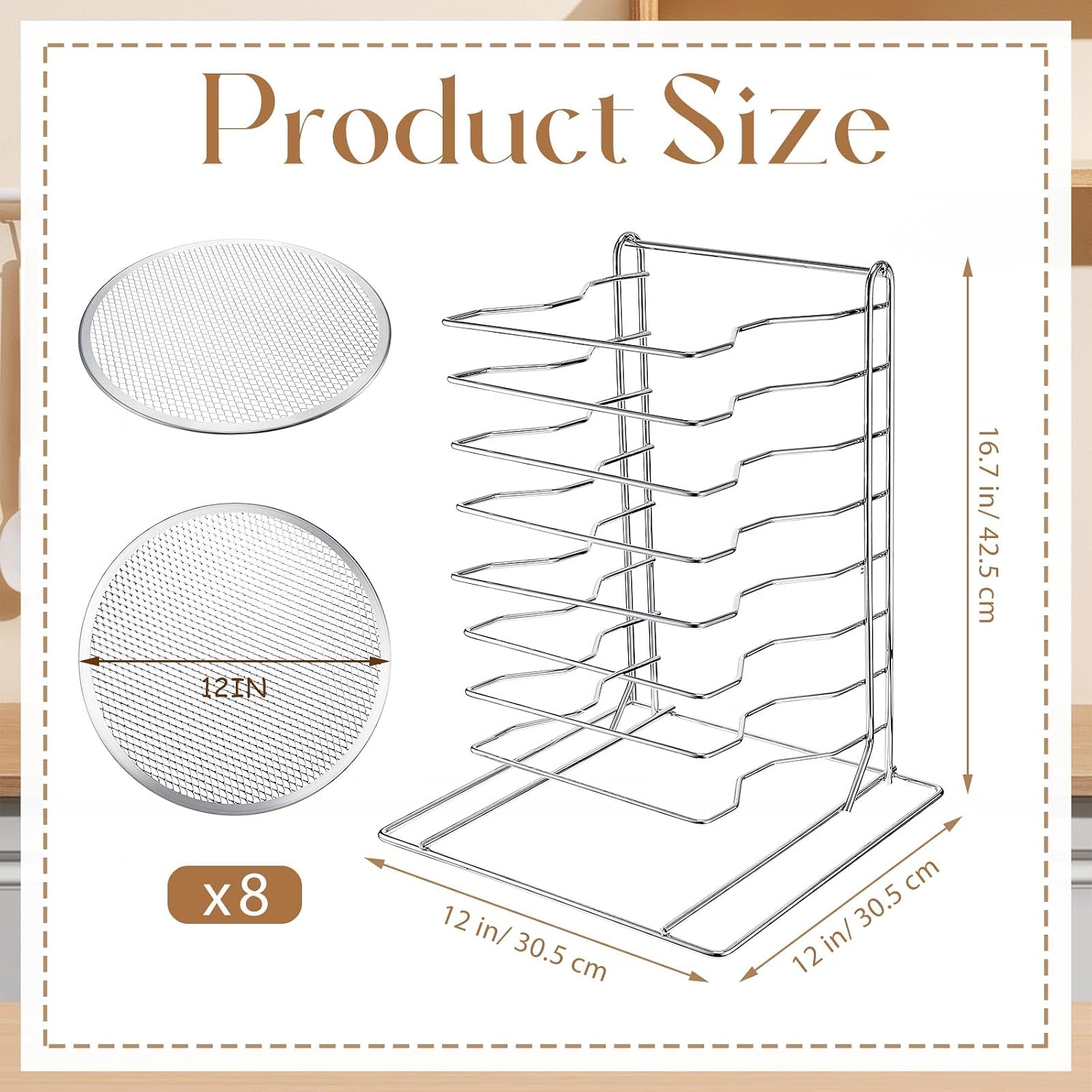 Pizza Rack 8 Tiered Stand With - Kitchen Baking Kit review and price