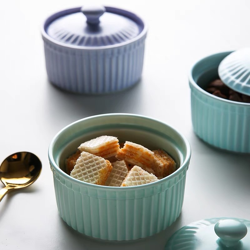 Ceramic Ramekin Bowl with Lid  - Kitchen Baking Dishes review and price