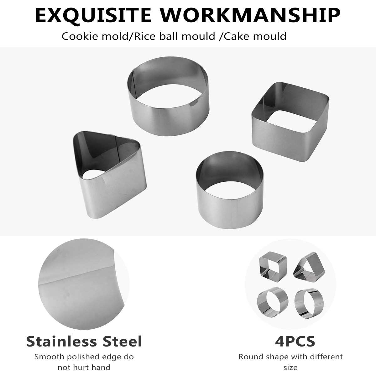 4Pcs Eco-Friendly Stainless St - Kitchen Baking Cake review and price
