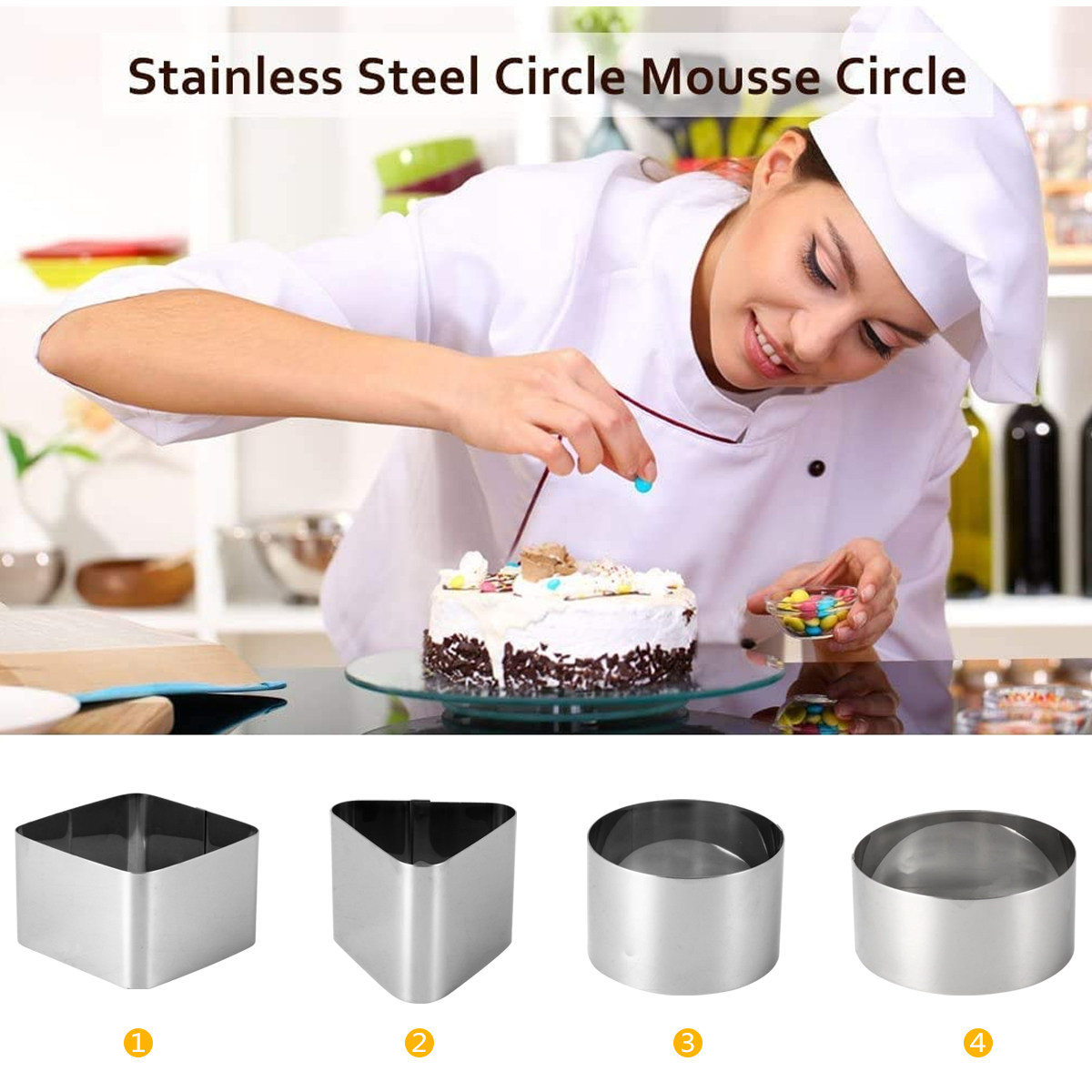4Pcs Eco-Friendly Stainless St - Kitchen Baking Cake review and price