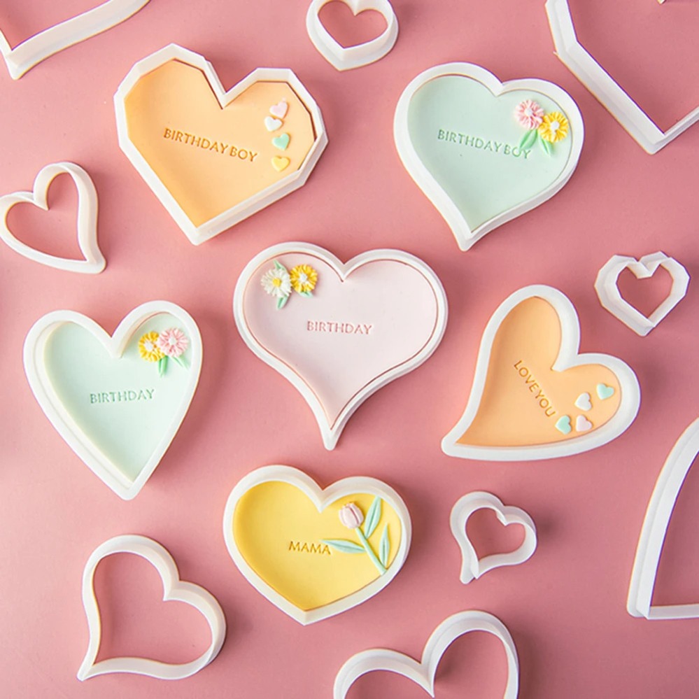 Heart Cookie Cutters Mold 3D C - Kitchen Baking Cake review and price