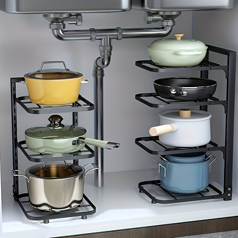 Adjustable Pot Rack Organizer, - Kitchen Baking Pan Organizer review and price