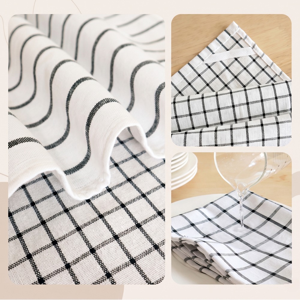 4 PCS Modern Plaid Cotton Dish - Kitchen Baking Dishes review and price