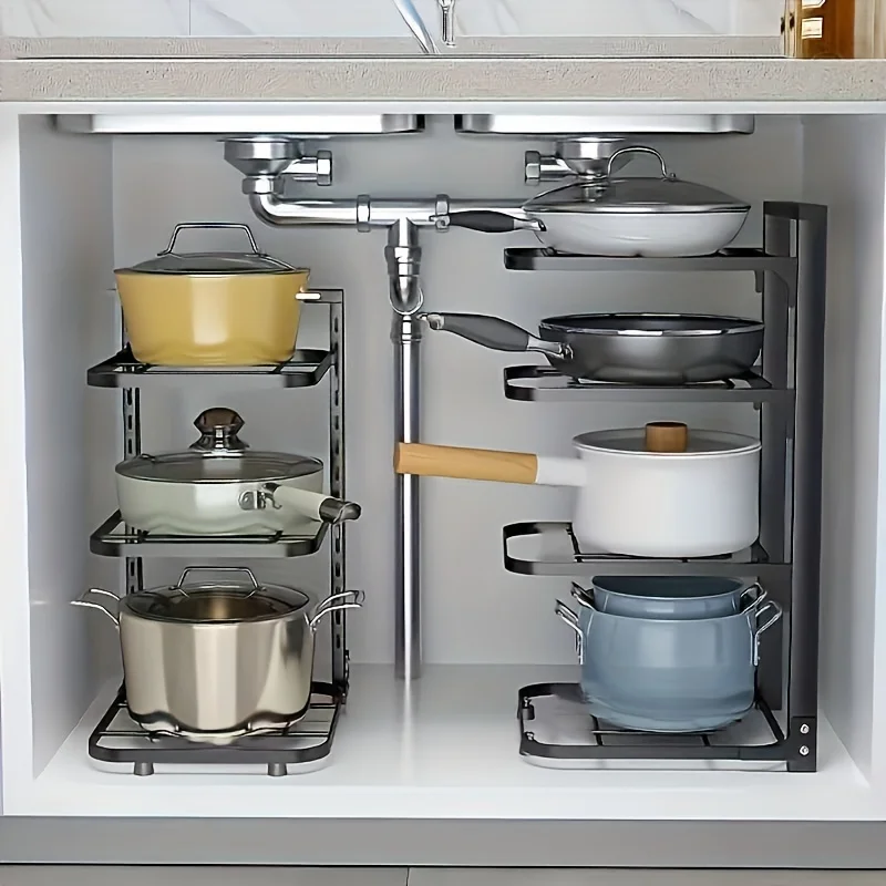 Adjustable Pot Rack Organizer, - Kitchen Baking Pan Organizer review and price