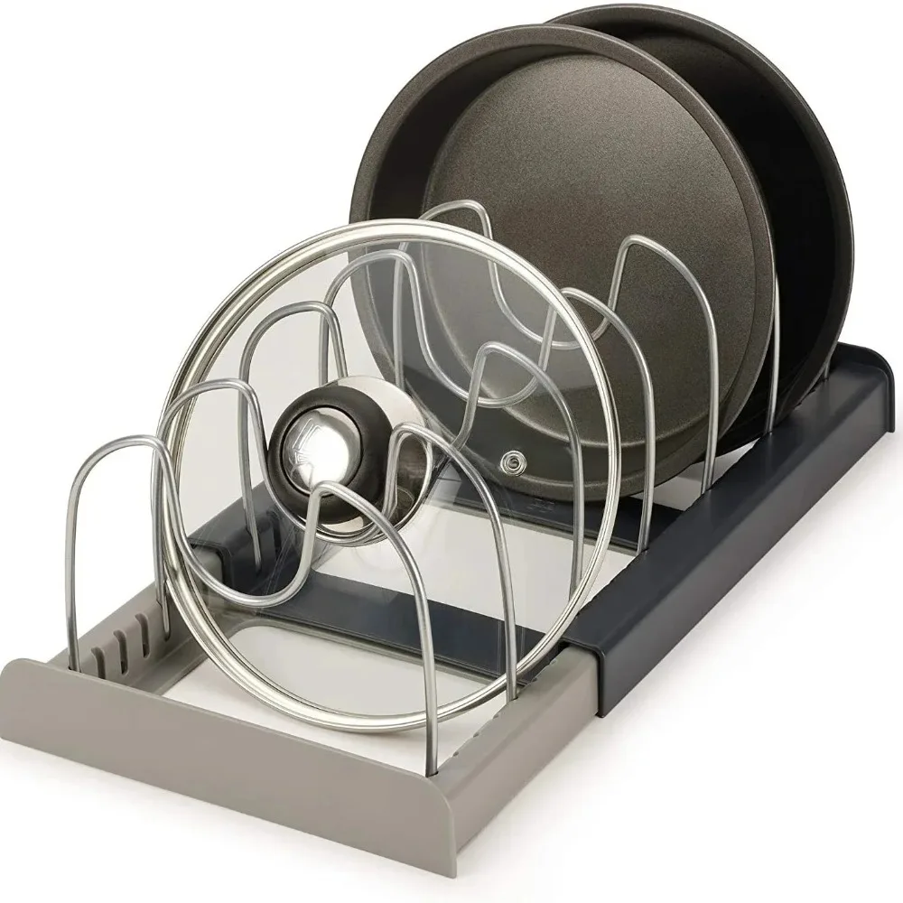 1Pc 7-grid Telescopic Pot Rack - Kitchen Baking Pan Organizer review and price