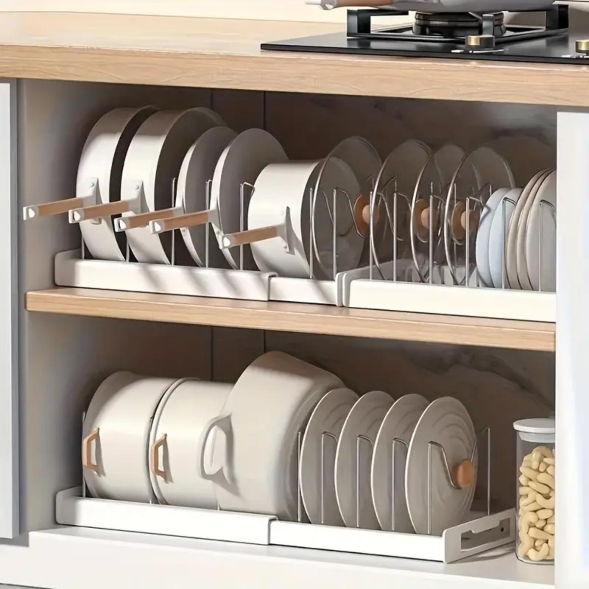 Expandable Kitchen Pot Pan Org - Kitchen Baking Pan Organizer review and price