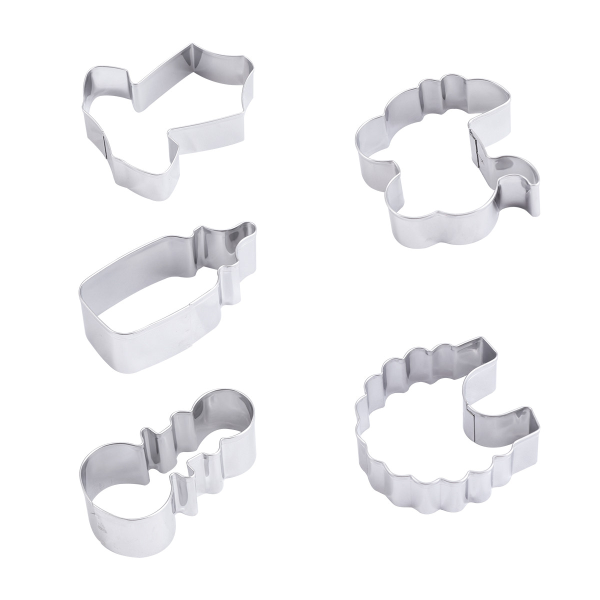 5Pcs Cookie Cutter Set Stainle - Kitchen Baking Cake review and price