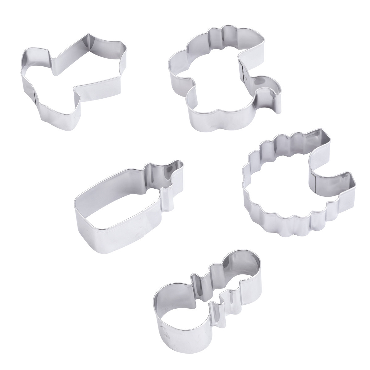 5Pcs Cookie Cutter Set Stainle - Kitchen Baking Cake review and price