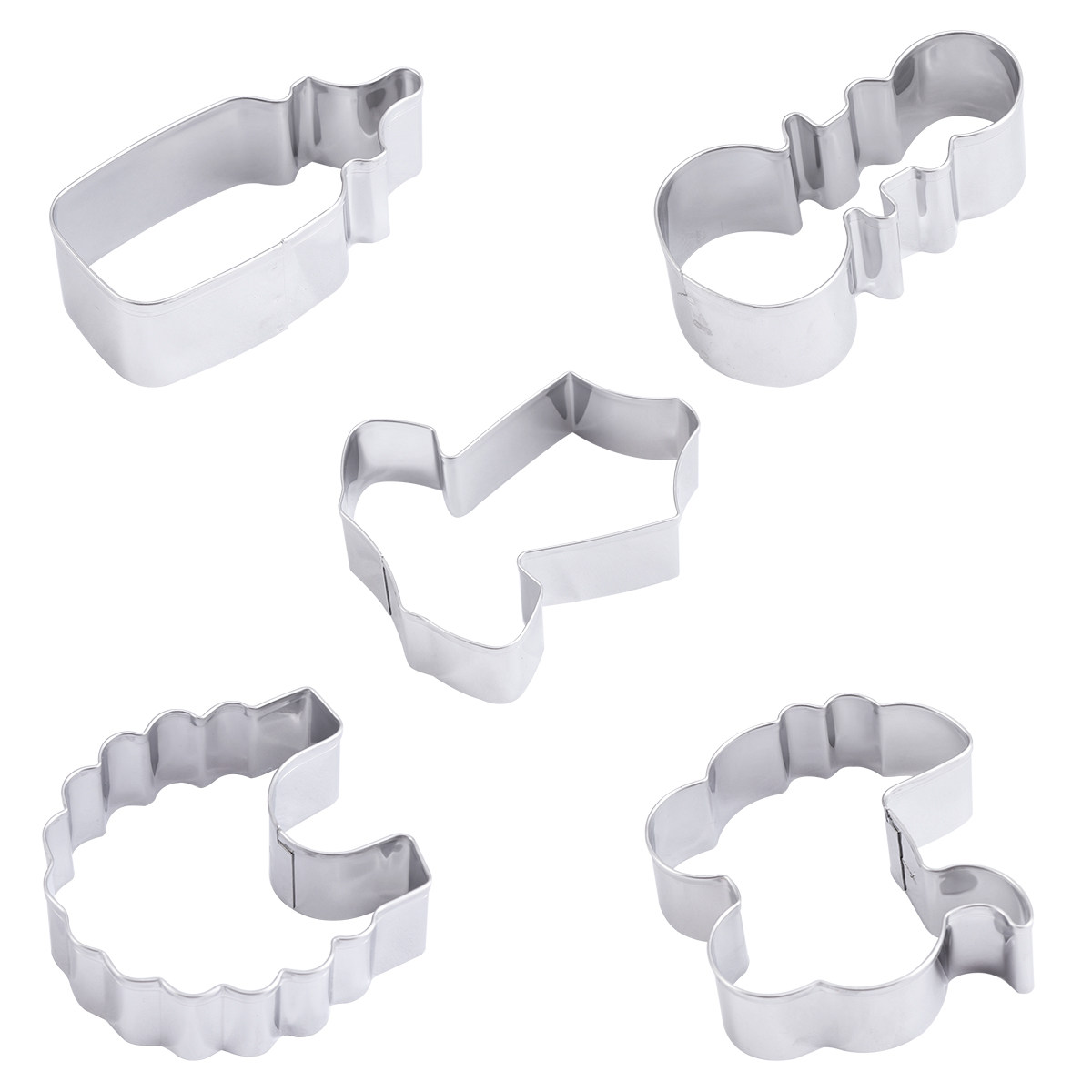 5Pcs Cookie Cutter Set Stainle - Kitchen Baking Cake review and price