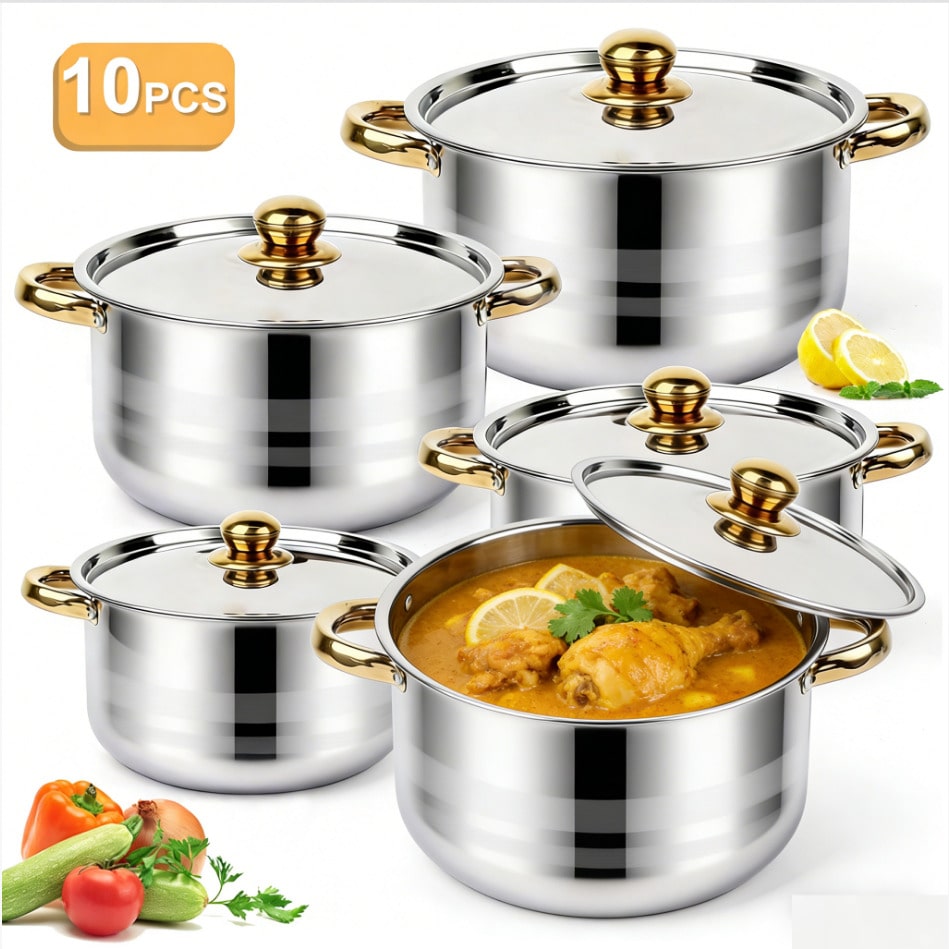 Stainless Steel Pot Set Modern - Kitchen Baking Kit review and price