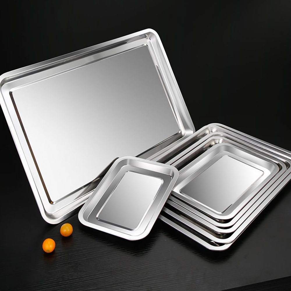 1PCS Stainless Steel Food Tray - Kitchen Baking Dishes review and price